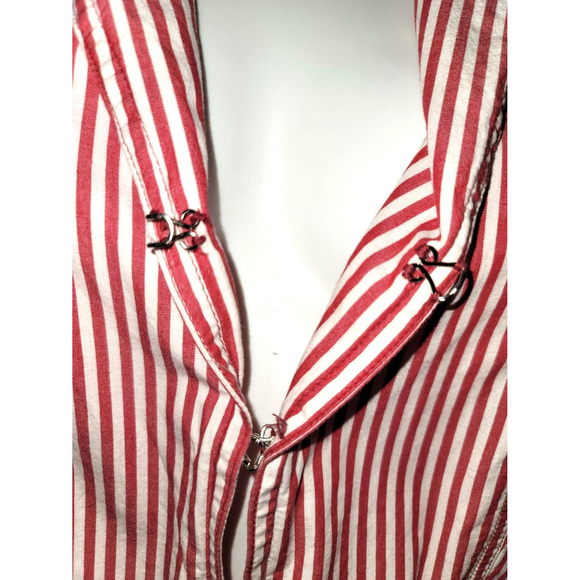 Vintage Nine & Co. Red & White Candy Striped Cropped Lightweight Blazer - Picture 7 of 10